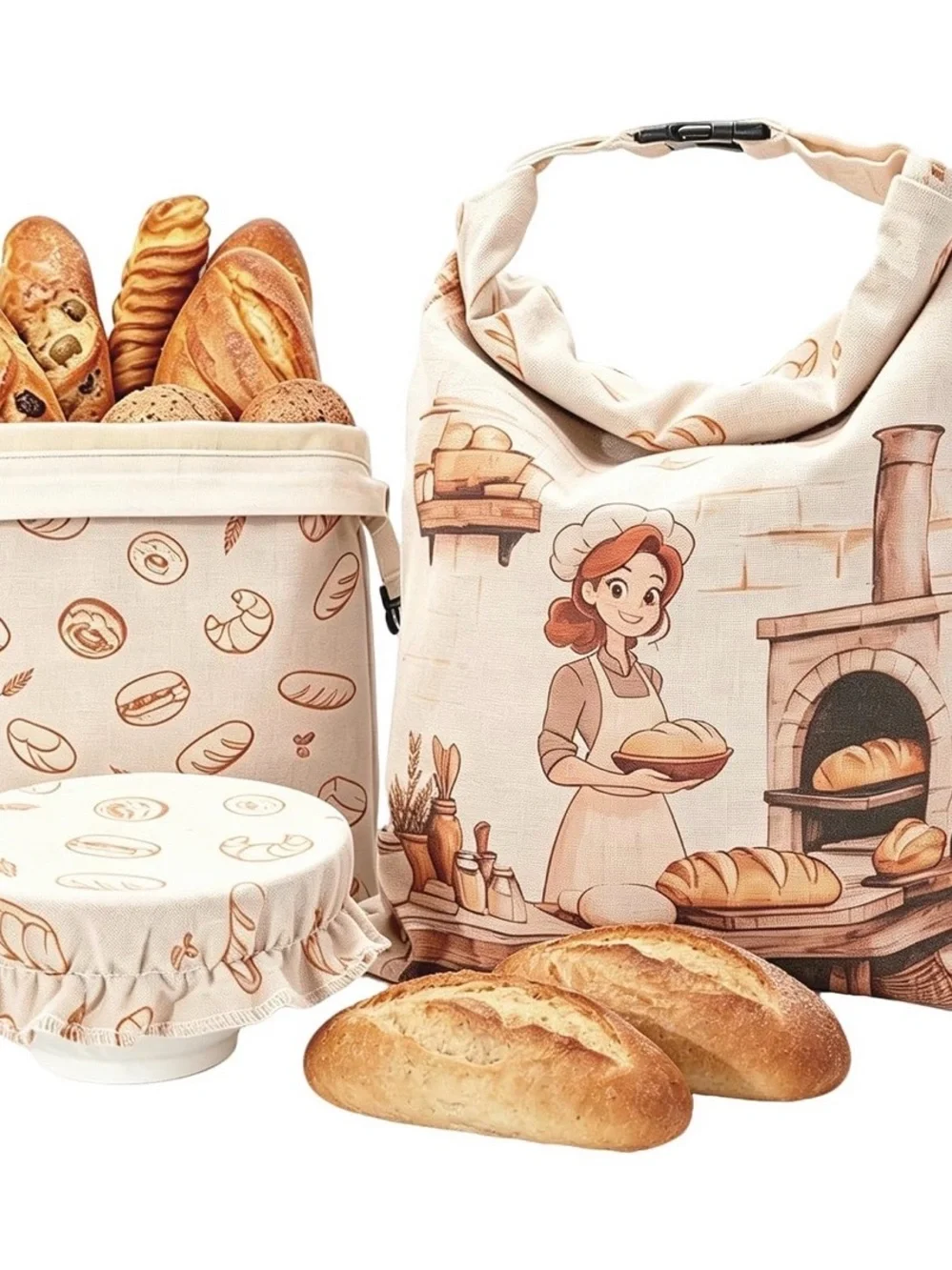 Amazon Cream Bakery-Print Insulated Cooler Tote Set